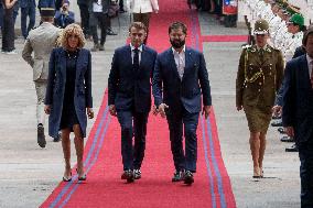 President of France Emmanuel Macron visits Chile